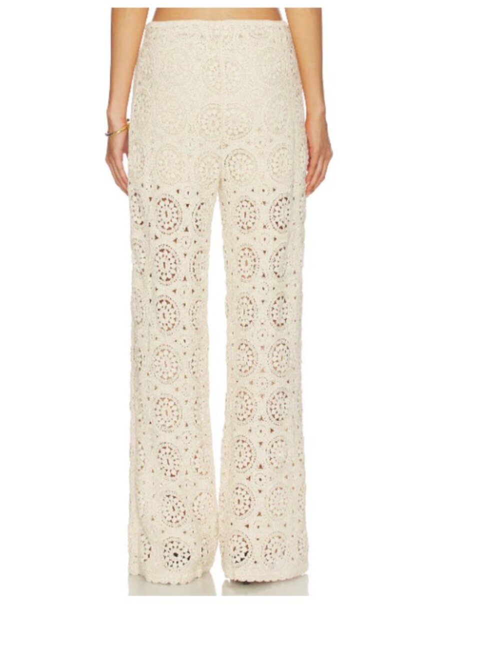 NWT Womens Misa Los Angeles Cream (Item- 211) Crochet  Pull-On Terra Pant S - Picture 3 of 15